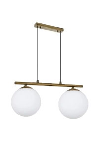 Modern Beyaz Glop Camlı Sıralı Ikili Gold Sarkıt Avize